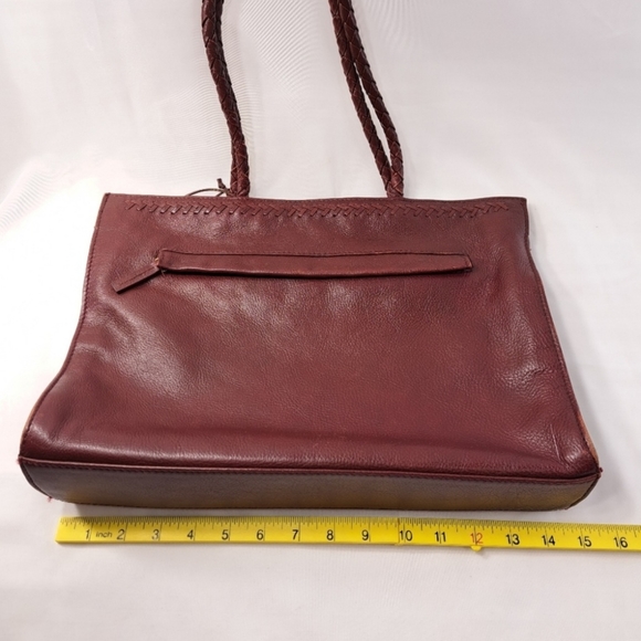 Vintage Hidesign Genuine Leather Women's Burgundy Shoulder Bag - Picture 11 of 16